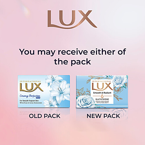 Lux International Smooth & Radiant Bathing Soap With Glutathione & French Moisturiser, 80 g Carton