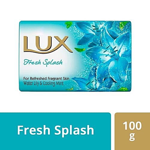 Lux Fresh Splash Water Lily & Cooling Mint Soap Bar, For Refreshed Fragrant Skin, 100 g  For Refreshed Fragrant Skin