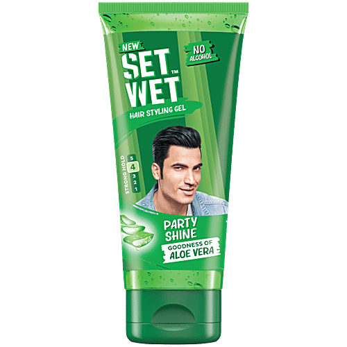 Set Wet Styling Hair Gel for Men - Party Shine, 100 g  100% Alcohol Free