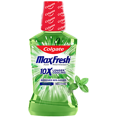 Colgate Maxfresh Plax Mouthwash - Fresh Tea, 250 ml  No Alcohol, Removes 99% Germs