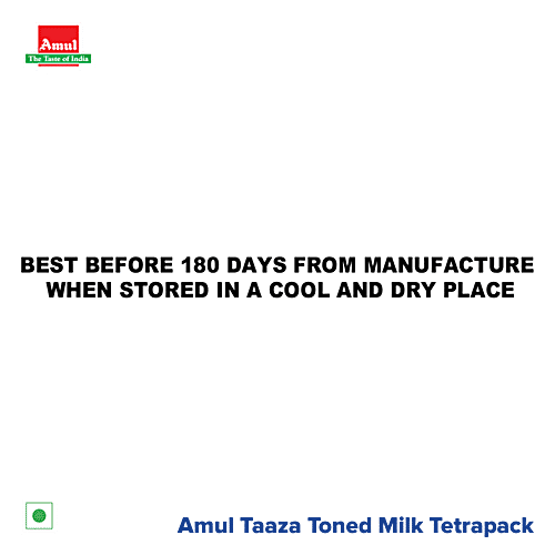 Buy Amul Taaza Homogenised Toned Milk 1 Lt Carton Online at the Best