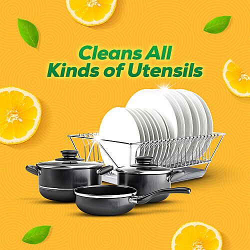 Vim Dishwash Liquid Gel With Lemon Fragrance - Leaves No Residue, Grease Cleaner For All Utensils, 750 ml Bottle