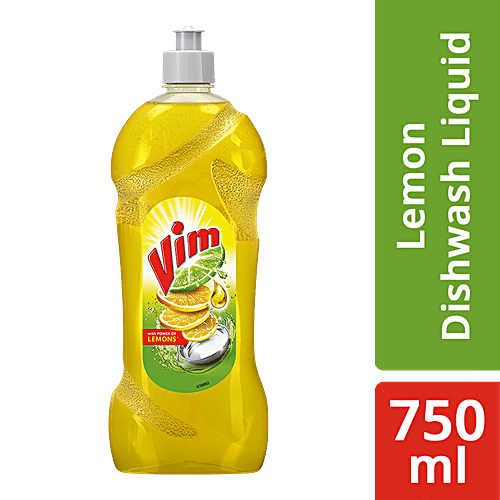 Vim Dishwash Liquid Gel - Lemon, 750 ml Bottle 