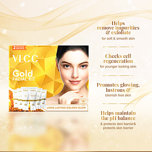 VLCC Gold Facial Kit For Luminous & Radiant Complexion, 60 g  For Luminous & Radiant Complexion