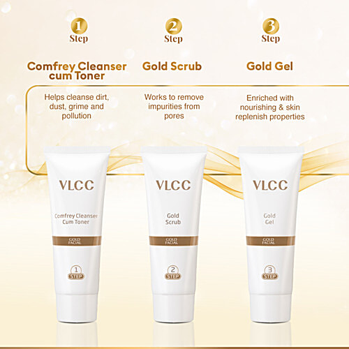 VLCC Gold Facial Kit For Luminous & Radiant Complexion, 60 g  For Luminous & Radiant Complexion