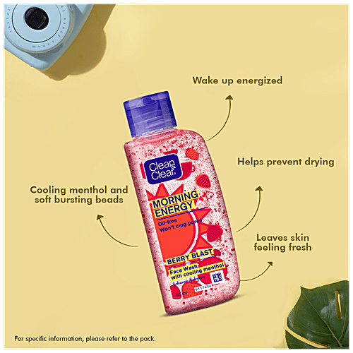 Clean & Clear Morning Energy Berry Blast Face Wash, 50 ml
