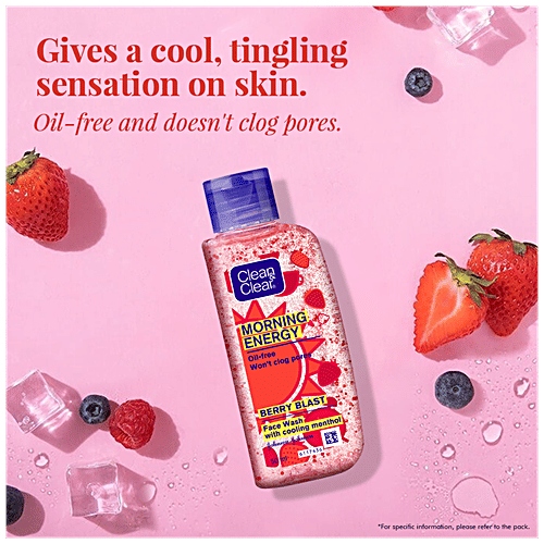 Clean & Clear Morning Energy Berry Blast Face Wash, 50 ml
