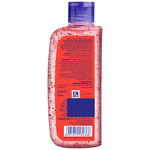 Clean & Clear Morning Energy Berry Blast Face Wash, 100 ml