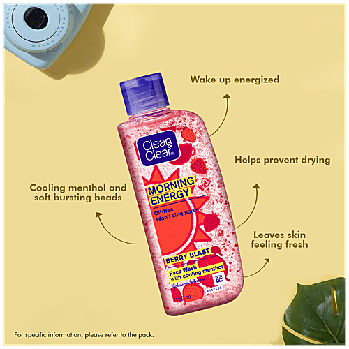 Clean & Clear Morning Energy Berry Blast Face Wash, 100 ml