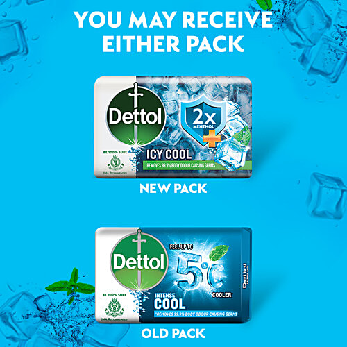 Dettol Icy Cool Soap, 75 g Daily Protection from Germs