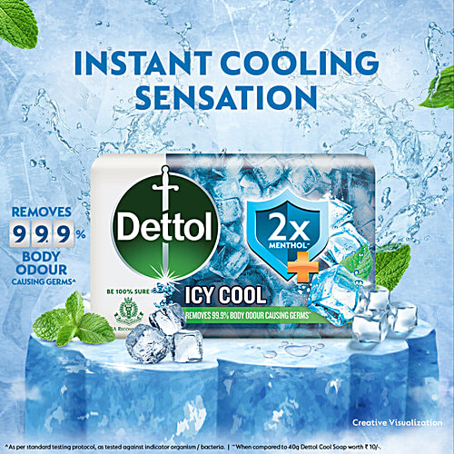 Dettol Icy Cool Soap, 75 g Daily Protection from Germs