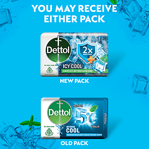 Dettol Icy Cool Soap, 75 g Daily Protection from Germs