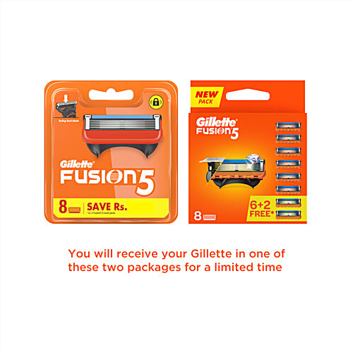Gillette Fusion - Manual Shaving Razor Blades Cartridge, 8 pcs  