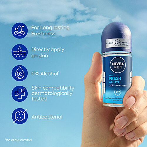 Nivea Men Fresh Active Roll On Deodorant, 50 ml  