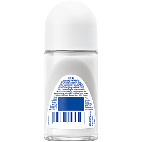 Nivea Whitening Smooth Skin Women Deodorant Roll On For 48h Protection, 50 ml Bottle 48h Protection, 0% Alcohol, Even Toned Underarms, Muelthi Extracts