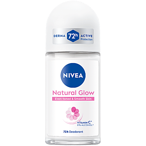 Nivea Whitening Smooth Skin Women Deodorant Roll On For 48h Protection, 50 ml Bottle 48h Protection, 0% Alcohol, Even Toned Underarms, Muelthi Extracts
