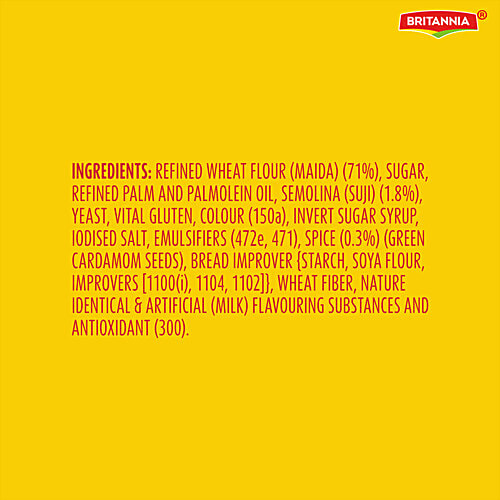 Britannia Toastea Premium Bake Rusk With Goodness Of Elaichi, Sooji & Wheat, 250 g  0% Trans Fat