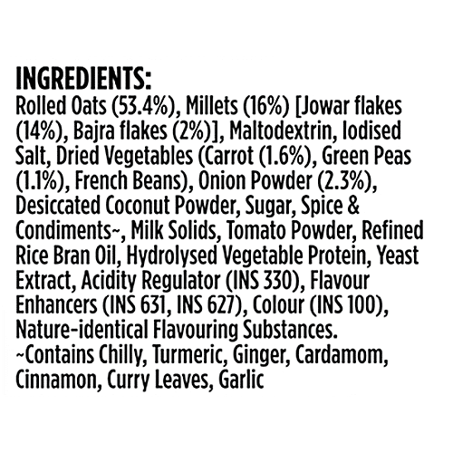 Saffola Masala Oats - Veggie Twist, 38 g  No Cholesterol, No Trans Fat