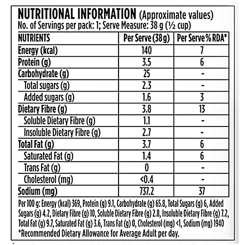 Saffola Masala Oats - Veggie Twist, 38 g  No Cholesterol, No Trans Fat