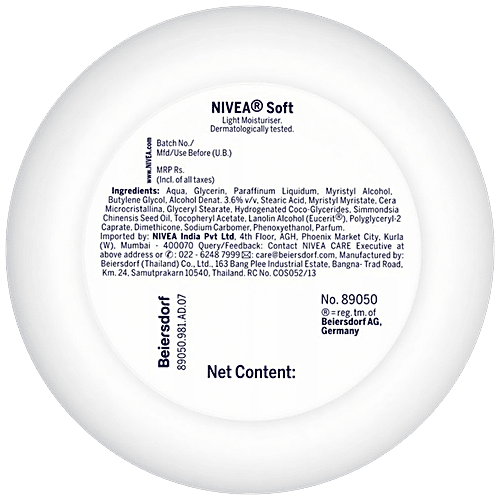 Nivea Soft Light Moisturiser For Face, Hand & Body - Non-Sticky Cream With Vitamin E & Jojoba Oil, 300 ml  