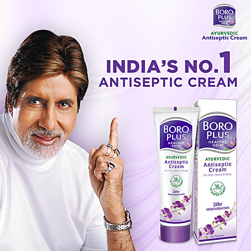 Boroplus Ayurvedic Antiseptic Multipurpose Cream, For Face, Hand & Body, No Parabens 24 Hrs Moisturiser, 80 ml  No Parabens