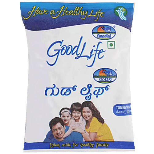 Nandini GoodLife Toned Milk, 100 ml Pouch 