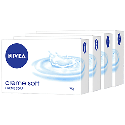 Nivea Creme Soft Soap - For Hands & Body, 75 g (Buy 3 Get 1 Free) 