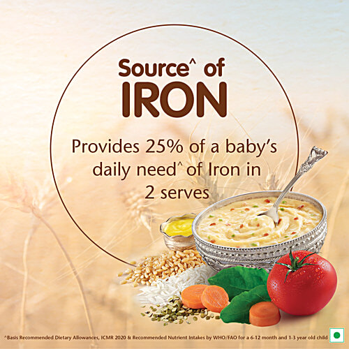 Nestle Cerelac Khichdi With Vegetables & Ghee Baby Cereal With Milk For 8-24 Months, 300 g Source of Iron, Rich in Protein, 14 Nutrients Including Vitamins & Minerals
