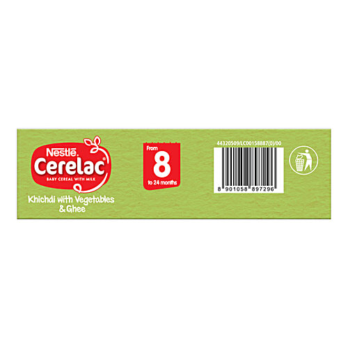 Nestle  Cerelac Baby Cereal with Milk - Khichdi with Vegetables & Ghee – 8 to 12 Months, 300 g Bag-In-Box 