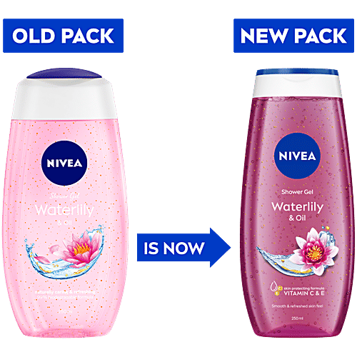Nivea Waterlily & Oil Shower Gel - With Refreshing Scent, pH Balanced, Moisturising, 250 ml  