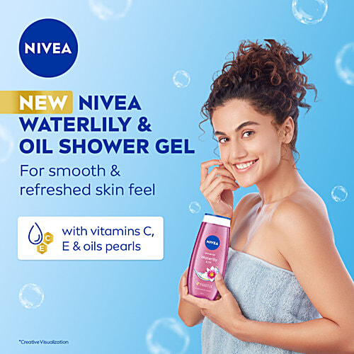 Nivea Waterlily & Oil Shower Gel - With Refreshing Scent, pH Balanced, Moisturising, 250 ml  