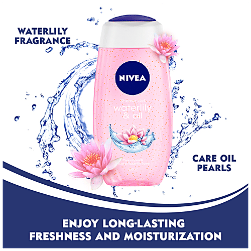 Nivea Waterlily & Oil Shower Gel Body Wash - Pampering Care With Refreshing Scent Of Waterlily Flower, 250 ml  