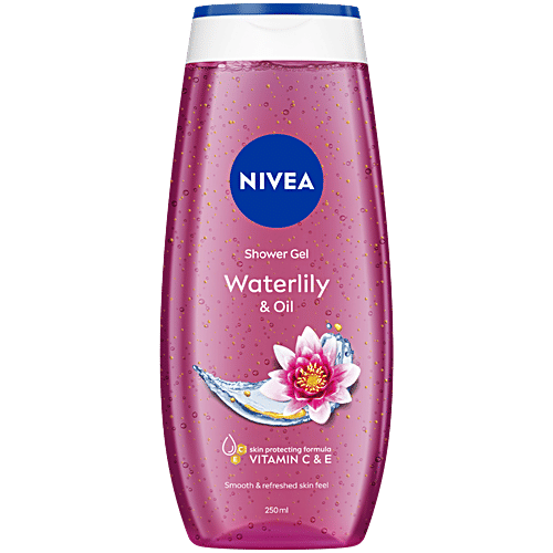Nivea Waterlily & Oil Shower Gel - With Refreshing Scent, pH Balanced, Moisturising, 250 ml  