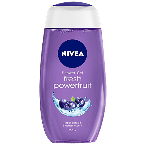 Nivea Fresh Powerfruit Shower Gel Body Wash With Antioxidants & Blueberry Scent, 250 ml  