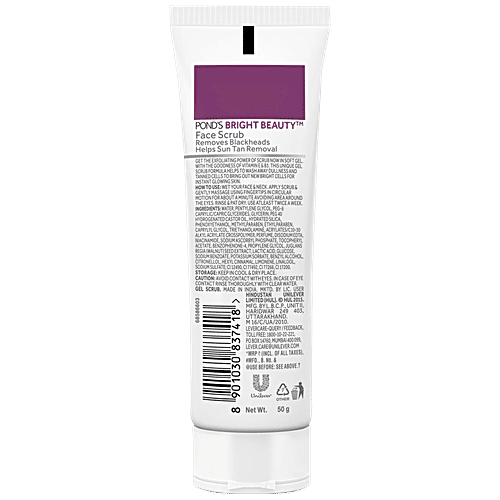 Ponds White Beauty Face Scrub - Sun Dullness Removal, 50 g Tube