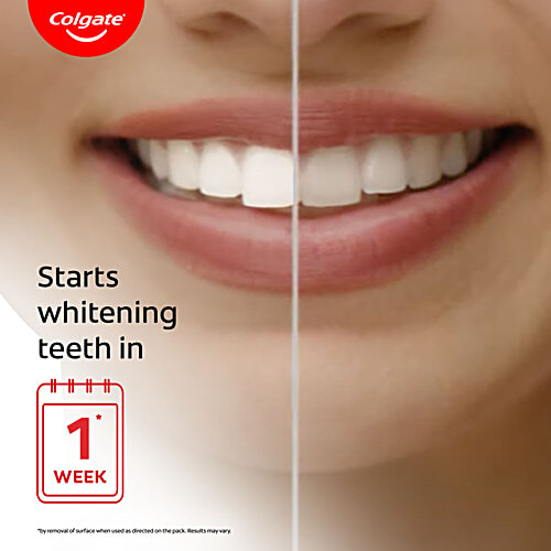 Colgate Visible White Toothpaste - Sparkling Mint, 50 g Teeth Whitening Starts in 1 Week, Safe on Enamel & Stain Removal