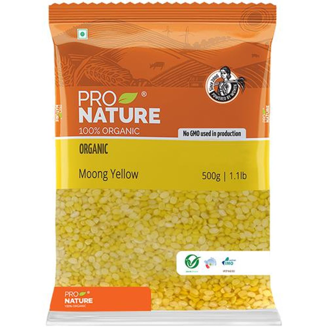Pro Nature Organic Moong - Yellow, 500 g Pouch