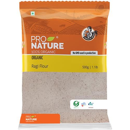 Pro Nature Organic - Ragi Flour/Ragi Hittu, 500 g Pouch High Protein Content
