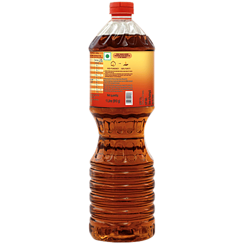 Gemini Premium Kachi Ghani Mustard Oil, 1 L Bottle Zero Cholesterol