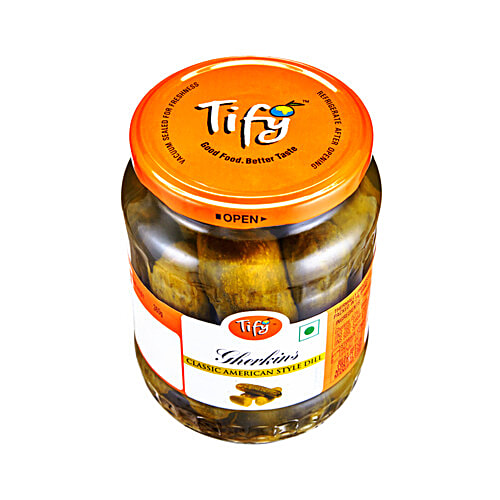 Tify Gherkins Classic American Dill, 360 g Bottle Healthy Crunch
 Versatile Sides