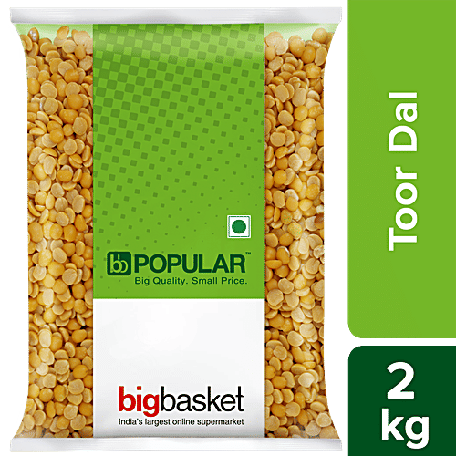 bb Popular Toor/Arhar Dal, 2 kg Pouch 