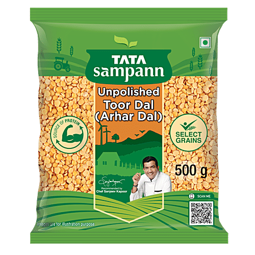 Tata Sampann Toor Dal/Togari Bele, 500 g Pouch 