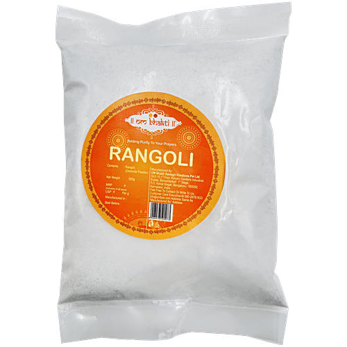 Om Bhakti Rangoli Powder - White, 500 g Pouch Adding Purity
 To Your Prayers