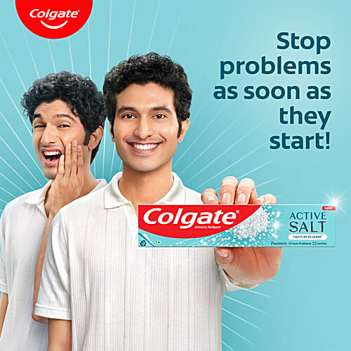 Colgate Active Salt Anticavity Toothpaste, 100 g  Germ Fighting Toothpaste for Healthy Gums and Teeth