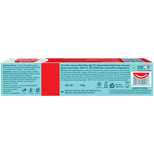 Colgate Active Salt Anticavity Toothpaste, 100 g  Germ Fighting Toothpaste for Healthy Gums and Teeth