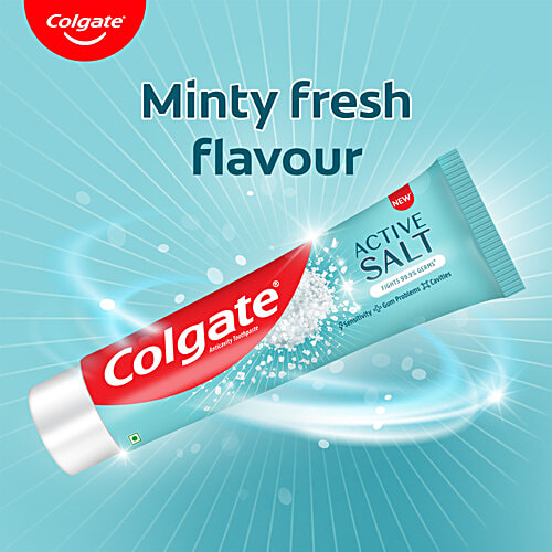 Colgate Active Salt Anticavity Toothpaste, 100 g  Germ Fighting Toothpaste for Healthy Gums and Teeth