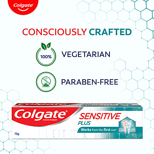 Colgate Sensitive Plus Toothpaste - Anticavity, 70 g Clinically Proven to Reduce Sensitivity