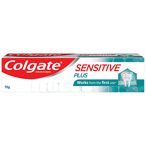 Colgate Sensitive Plus Toothpaste - Anticavity, 70 g Clinically Proven to Reduce Sensitivity