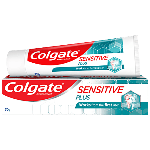 Colgate Sensitive Plus Toothpaste - Anticavity, 70 g Clinically Proven to Reduce Sensitivity