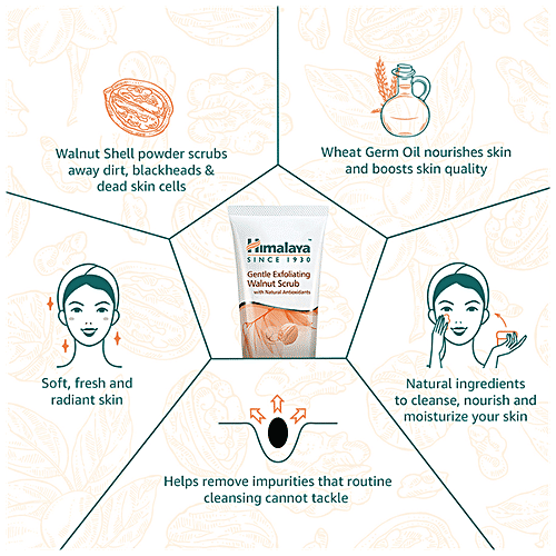 Himalaya Gentle Exfoliating Walnut Scrub, 50 g  